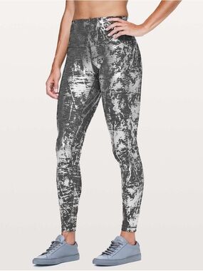 LULULEMON Wunder Under Hi-Rise Tight Brindle Foil 28" Crinkle Shine Foil Sz. 4